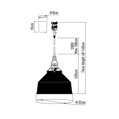 ブラック 当店オリジナルセット60W アンパサンド製ペンダントライト AMP-L026+LD2602 AP-0050E-BK AMPERSAND AMP-L026 S01 機能説明画像-02