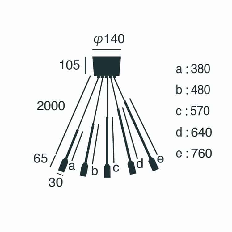 5灯 アートワークスタジオ製ペンダントライト AW-0520E AW-0202E-GD artworkstudio AW-0520 S01 機能説明画像-02