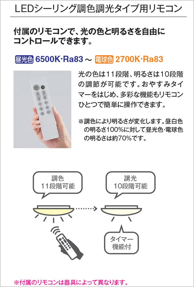 黒 ダイコー製ペンダントライト DPN-38514E DA-0590E-BK DAIKO remocon-choshokushokou01 機能説明画像01