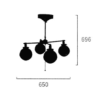 4灯 ハモサ製シーリングライト GS-014 HM-0021E-GD HERMOSA-MOONCROSS GS-014 S01 機能説明画像-02